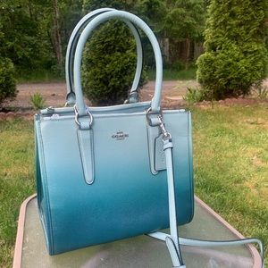 Light Blue/Turquoise Ombré Coach Purse